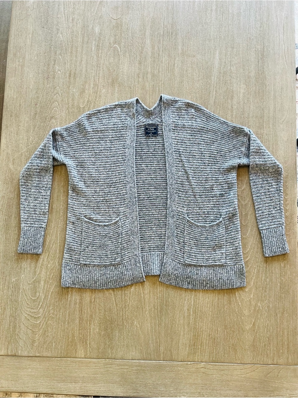 Abercrombie & Fitch Women’s Heather Gray Open-Front Cardigan